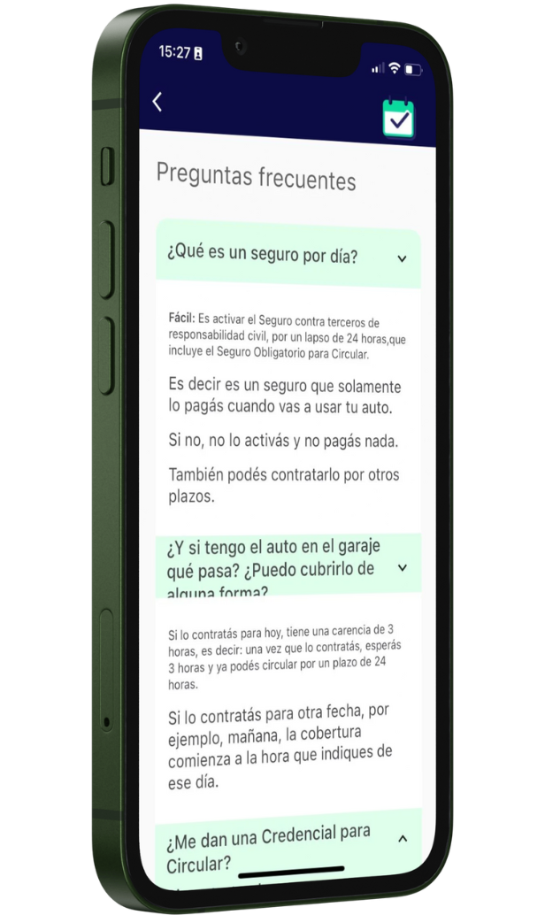 seguro por dia todas las preguntas y dudas en la app